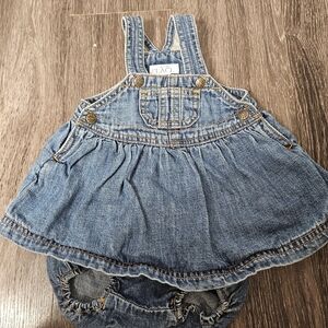 The Children's Place Blue Denim Overall Dress and Bloomers